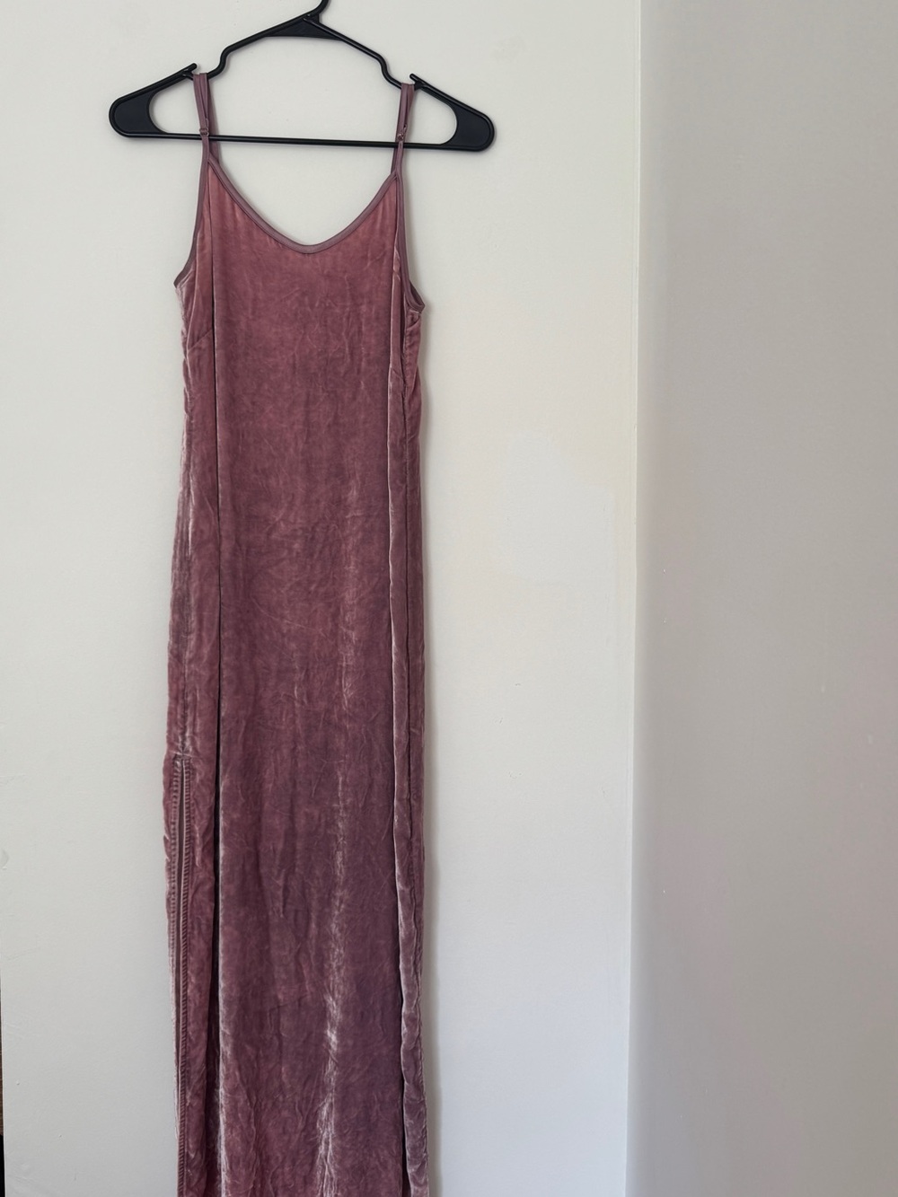 Velvet Slip Maxi Dress in Dusty Rose